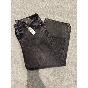 NWT Express Black Denim 90’s Ankle Boot Mod Rise Sz 6S